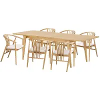 Ebuy24 Oline ensemble pour salle à manger table à manger 6 chaises naturelles.