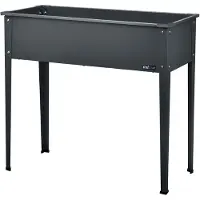 Axi Table De Culture En Métal, Anthracite | Jardinière Surélevée Sur Pieds Pour Jardin / Balcon / Terrasse | 100 X 30 X 80 Cm