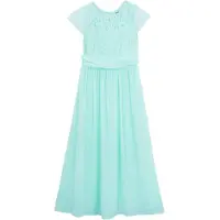Bonprix Robe en mousseline avec dentelle
