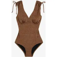 Bonprix Maillot 1 pièce sculptant brillant, maintien léger
