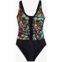 Bonprix Maillot 1 pièce sculptant à volants, maintien modéré