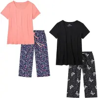 Bonprix Lot de 2 pyjamas corsaire 100% coton