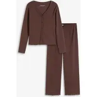 Bonprix Pyjama boutonné en matière côtelée