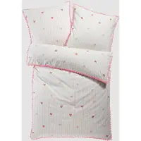 Bonprix Parure de lit en linon avec pompons