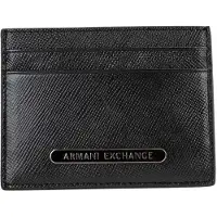 Armani Exchange pour homme. XM000169AF12702UC001 Porte-cartes en cuir noir (OSFA), Casuel