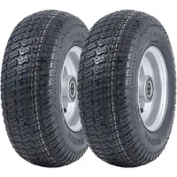 Parnells 13x5.00-6 Grass Lawnmower Tyres & Rims Wanda P332- 25mm 6205 Bearings (Set of 2)