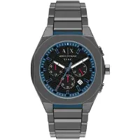 Armani Exchange Montre à affichage analogique bleu / gris basalte / rouge / noir