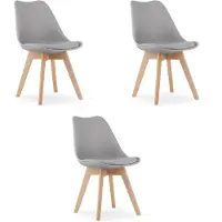 Leobert Chaises Valora MARK grises, lot de 3 | Lot de 3 chaises grises pour des espaces coordonnés