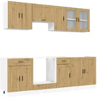 vidaXL Ensemble de 8 armoires de cuisine Kalmar Chêne Artisan Bois composite