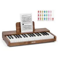 Vevor Clavier de Piano Électronique Enfant 37 Touches Piano Électronique en Bois Mini Jouet Musical Éducatif pour Tout-petits Garçons Filles