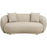 Ebuy24 Ella canapé 2,5 pers incluant 2 coussins décoratifs couleur sable.