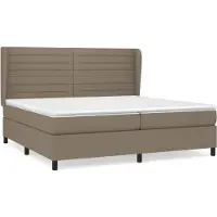 vidaXL Lit boxspring avec matelas Taupe 200x200 cm Tissu