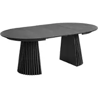 Ebuy24 Osaka table à manger incluant 2 rallonges, ø120x120-160-200cm noir.