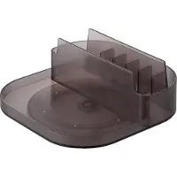Yamazaki Flache drehbare Kühlschrank-Ablage mit Fächern TOWER, Organisateurs de cuisine, Noir