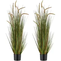 Vevor Herbe Artificielle en Pot 119,4 cm Prêles Artificielles Lot de 2 Fausse Plante Artificielle pour Intérieur et Extérieur
