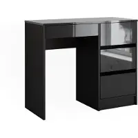 Vicco Bureau Sherry Anthracite Haute brillance 90x40cm avec tiroirs, Model 43667