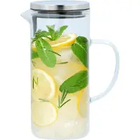 Huismerk - Carafe en verre borosilicate avec couvercle 1,3 l