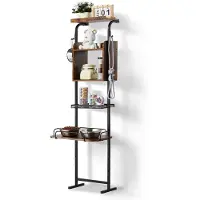 Vevor Support de Gamelle Surélevée Réglable 50x19,8x145 cm Étagère de Rangement Chiens Organisateur de Stockage Jouets Nourritures pour Animaux de Compagnie
