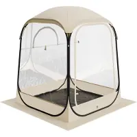 Vevor Tente de Sport Transparente 127 x 127 cm Tente à Bulle Pop Up pour 1 Personne