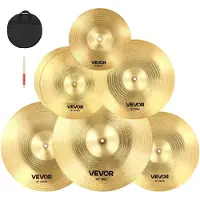 Vevor Ensemble de Cymbales Batterie 254 mm 355 mm 400 mm 455 mm 505 mm Lot de 6 (10 14 16 18 20 Inches)