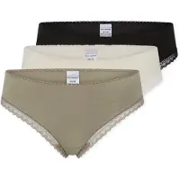Schiesser String ivoire / taupe / noir