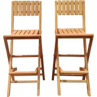 Axi Bruno Ensemble De Tabourets De Bar Pliables En Bois De Teck , 2 Pièces | 2 Chaises De Bar Pour L'Extérieur / Le Jardin – Capacité De Charge