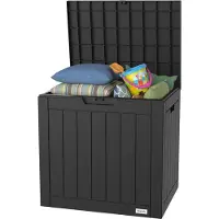 LifeGoods Boîte de rangement 118L - aspect bois - étanche - capacité 55 kg