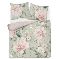 Detexpol Linge de lit, microfibre, agréable au toucher 200x220 5308a menthe, fleurs
