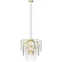 Zuma Line Lustre NIRA doré et transparent, 14 x E14 x 40 W, verre, dimensions : 180 x 56 x 56 cm, IP20,