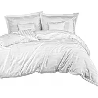Darymex Bambou-coton-satin literie (P) STRIPE WHITE/180x200 +2x70x80 avec sommier +4x40x40 BAMBUS