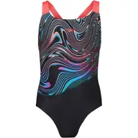 Speedo Digital Placement Powerback Swimsuit Noir 9-10 Years Fille