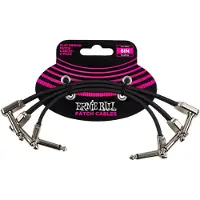 Ernie Ball Cables Instrument Patch Pack de 3 - Coudé Fin & Plat - 15 CM