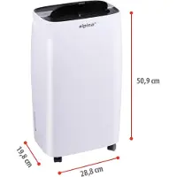 Alpina Déshumidificateur et purificateur d'air - Silencieux : 46 dB - Déshumidifie jusqu'à 10 l par jour
