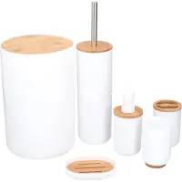Alpina Set de bain et de toilette en bambou - 6 pièces