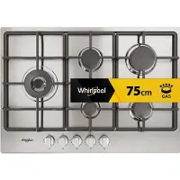 Whirlpool TGML 761 IX Acier inoxydable Intégré 75 cm Gaz 5 brûleurs