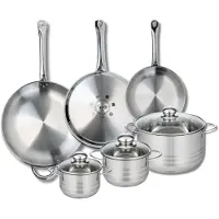 Elo Ensemble de 3 Poêles de cuisson 24, 28 et 32 cm et 3 faitouts 14, 16 et 24 cm Profi Brillant
