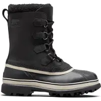 Sorel - Après-skis chauds et imperméables - Caribou M Black/Dark Stone pour Homme en Cuir - Taille 43,5 - Noir