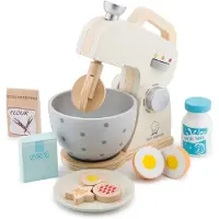 Woet Ensemble de mixeur en bois classique pour enfants, jeu de simulation de cuisine, jouets ducatifs et de perception des couleurs pour tout-petits