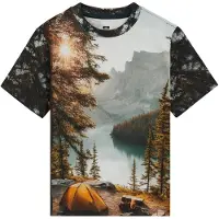 We fashion T-Shirt opal / brun foncé / jaune d'or / gris clair