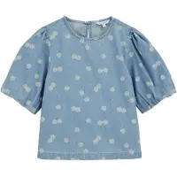 We fashion Chemisier bleu clair / jaune / blanc