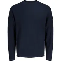 Jack & Jones Pull JCOFUSION KNIT BADGE CREW hommes - Marine - EU M
