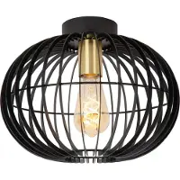 Lucide YANN - Plafonnière - Ø 32 cm - 1xE27 - Zwart (E27)