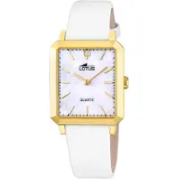 Lotus Montre à affichage analogique blanc perle