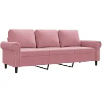 vidaXL Canapé 3 places rose 180 cm velours