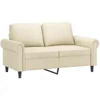 vidaXL Canapé 2 places crème 120 cm similicuir