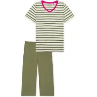 Schiesser Pyjama ' Casual Essentials ' kaki / blanc cassé
