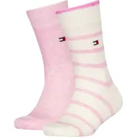 Tommy Hilfiger Chaussettes - 2 Pack - Breton - Rose - - 27/30 - Chaussettes