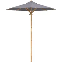 vidaXL Parasol de jardin, diamètre 180 cm, hauteur 230 cm, en bambou, forme ronde, gris foncé