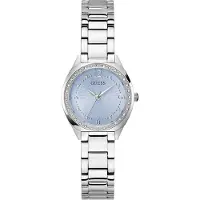 GUESS Montre à affichage analogique 'Charlotte' bleu clair / argent