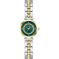 GUESS Montre à affichage analogique 'Leena' or / vert / argent